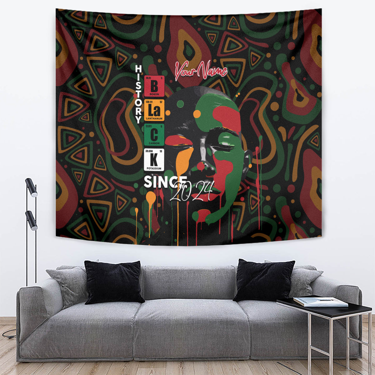 Personalized Black History Month Tapestry Since 2024 Chemistry Style - Wonder Print Shop