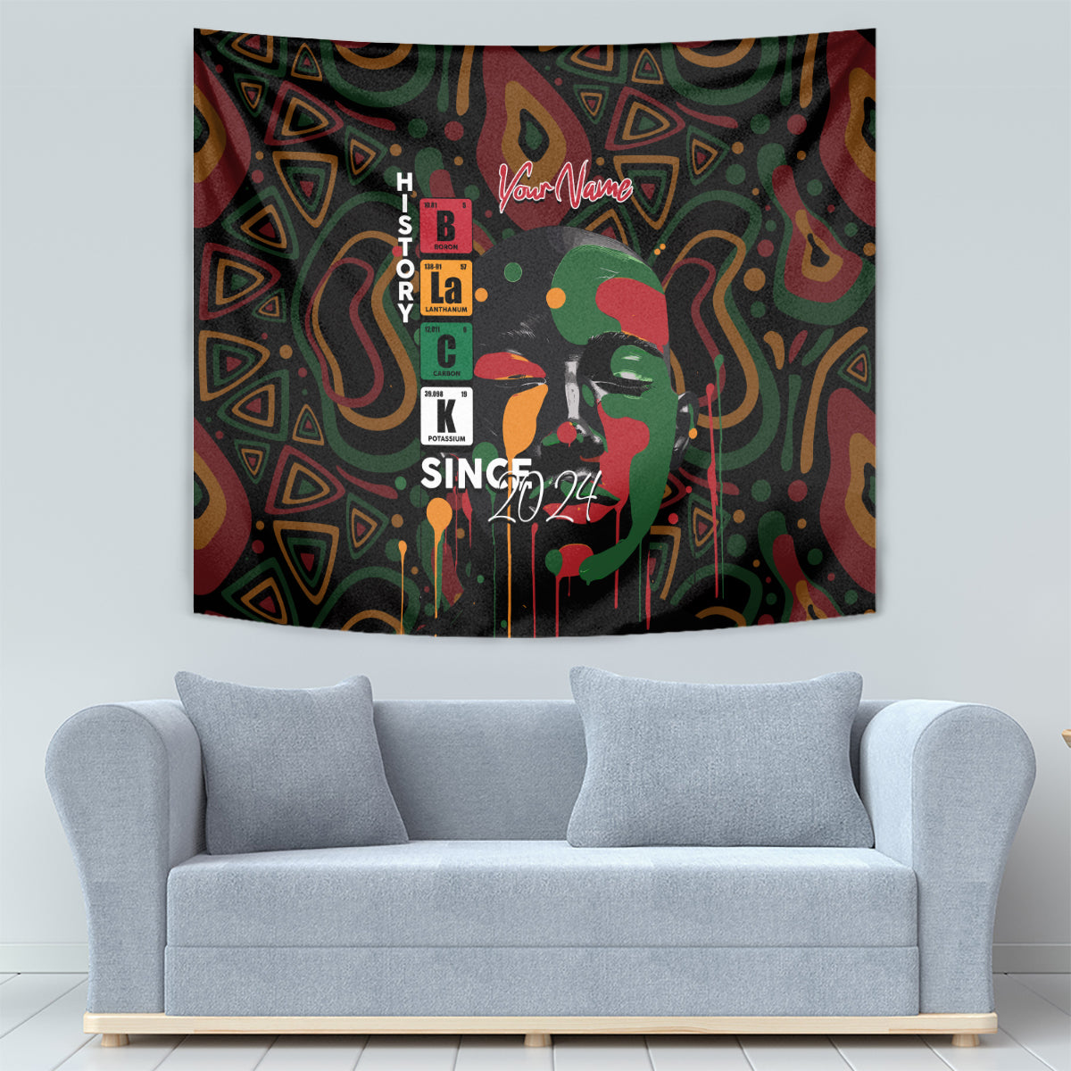Personalized Black History Month Tapestry Since 2024 Chemistry Style - Wonder Print Shop