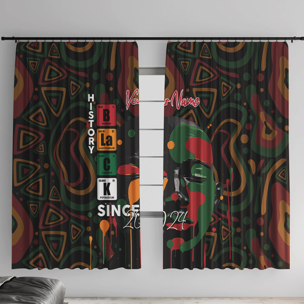 Personalized Black History Month Window Curtain Since 2024 Chemistry Style - Wonder Print Shop