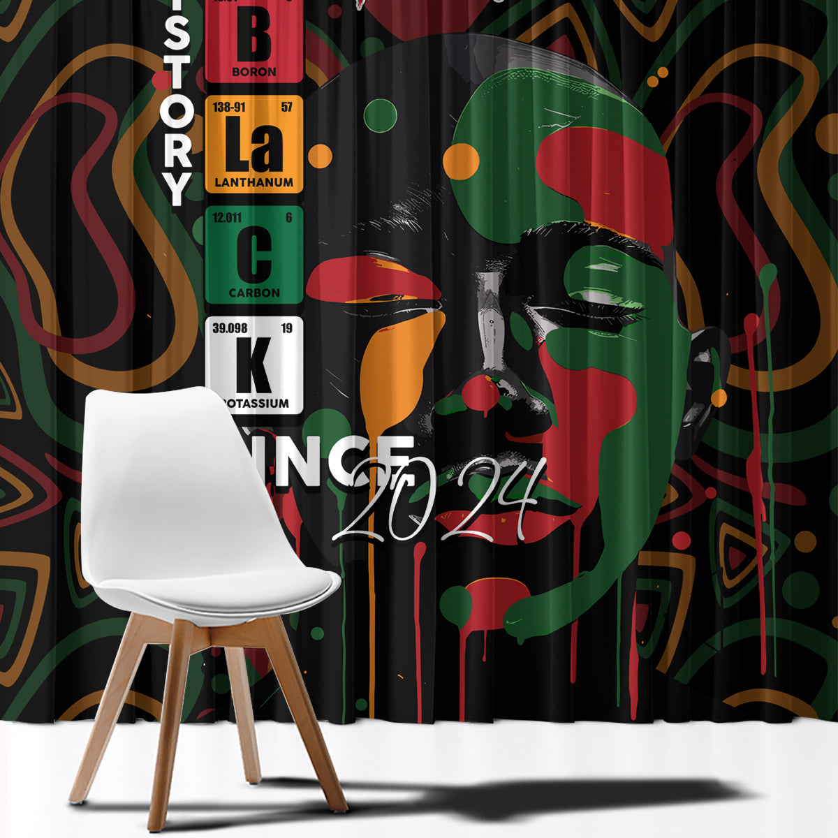 Personalized Black History Month Window Curtain Since 2024 Chemistry Style - Wonder Print Shop