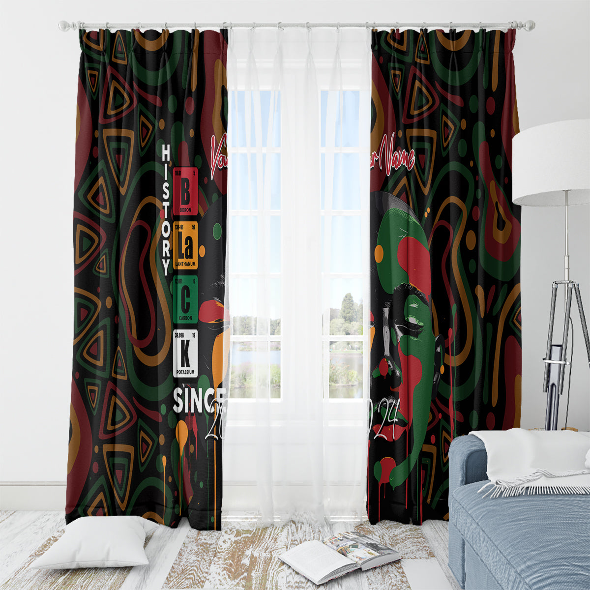 Personalized Black History Month Window Curtain Since 2024 Chemistry Style - Wonder Print Shop
