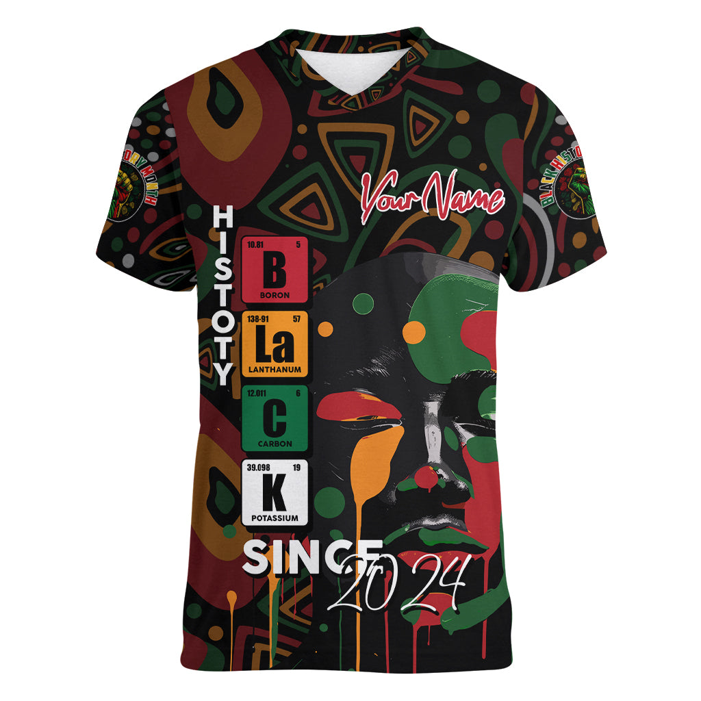 Personalized Black History Month Women V Neck T Shirt Since 2024 Chemistry Style - Wonder Print Shop