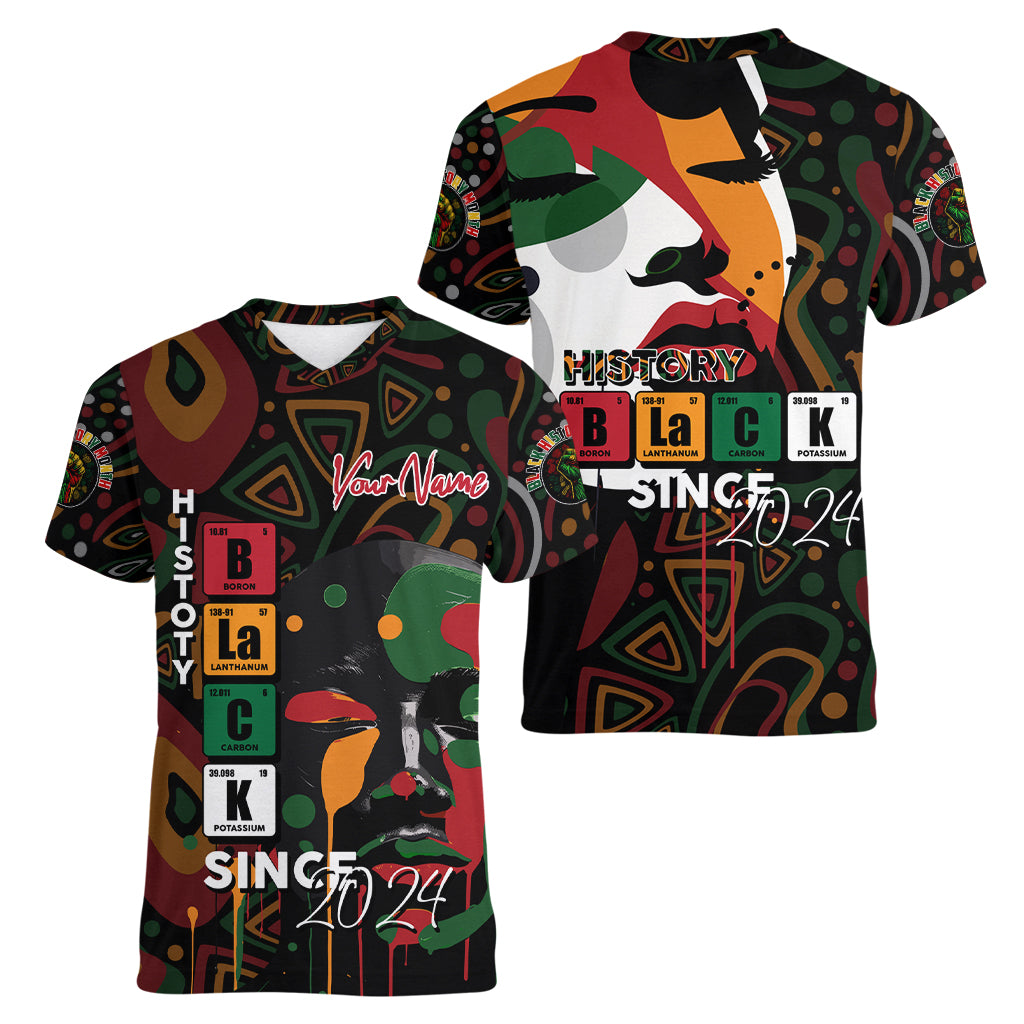 Personalized Black History Month Women V Neck T Shirt Since 2024 Chemistry Style - Wonder Print Shop