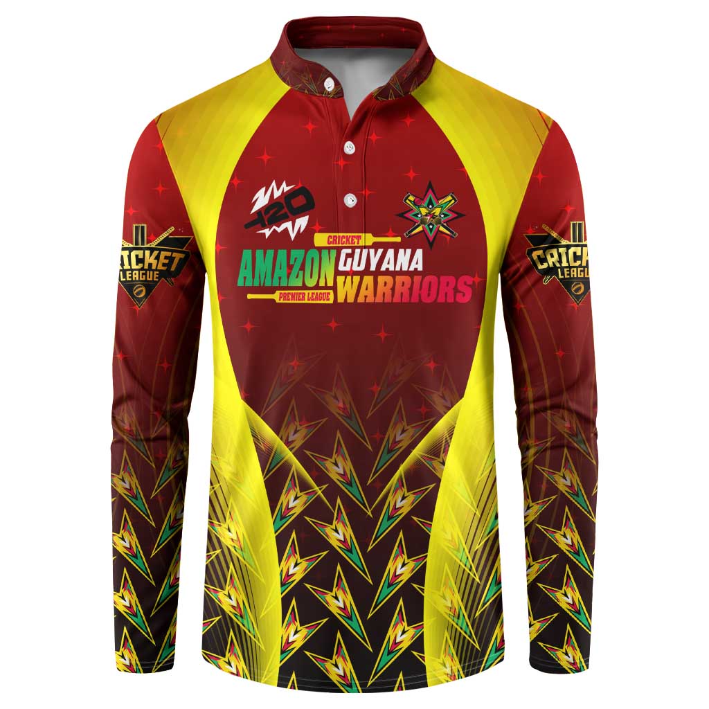 Personalised Guyana Cricket Amazon Warriors Button Sweatshirt Unleashing the Power Battle Mode
