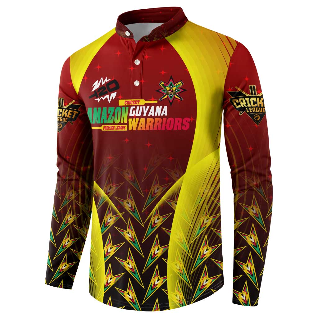 Personalised Guyana Cricket Amazon Warriors Button Sweatshirt Unleashing the Power Battle Mode