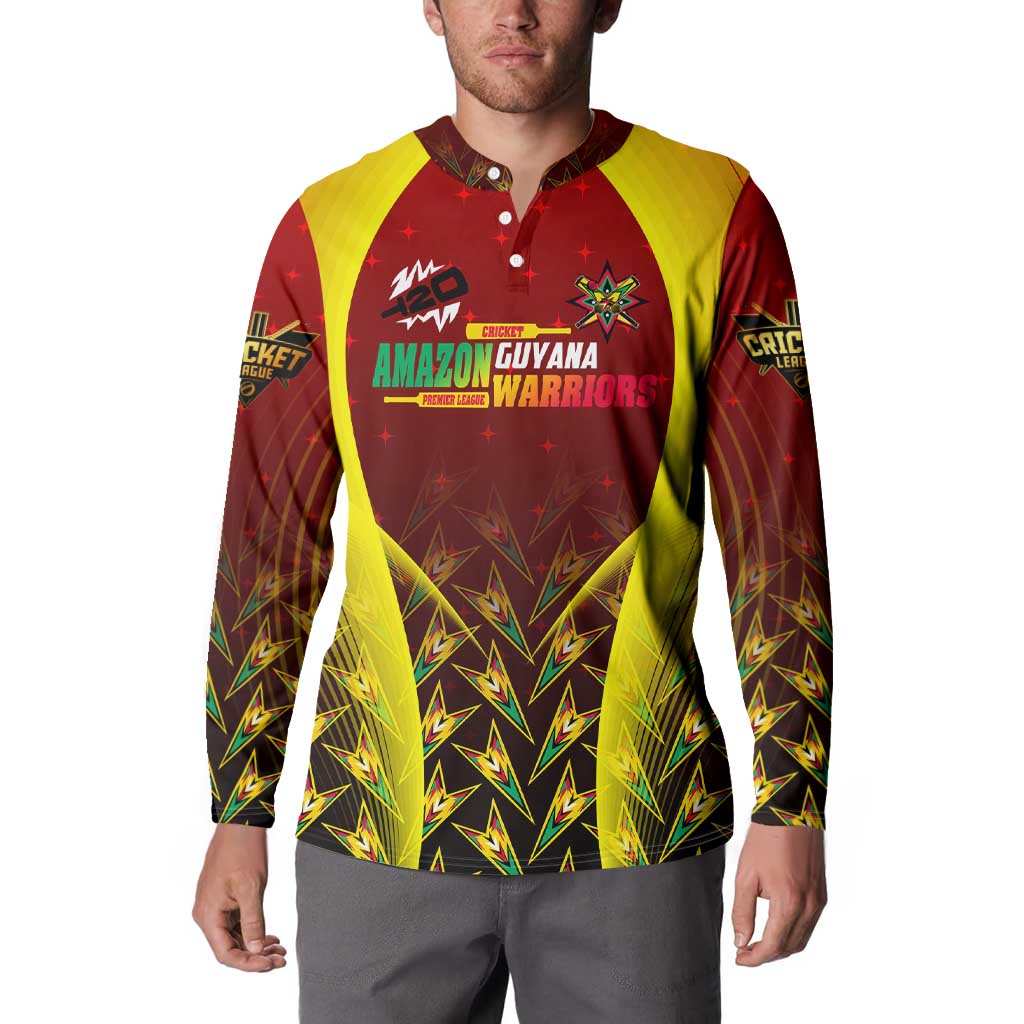 Personalised Guyana Cricket Amazon Warriors Button Sweatshirt Unleashing the Power Battle Mode