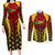 Personalised Guyana Cricket Amazon Warriors Couples Matching Long Sleeve Bodycon Dress and Long Sleeve Button Shirt Unleashing the Power Battle Mode