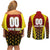 Personalised Guyana Cricket Amazon Warriors Couples Matching Off Shoulder Short Dress and Long Sleeve Button Shirt Unleashing the Power Battle Mode