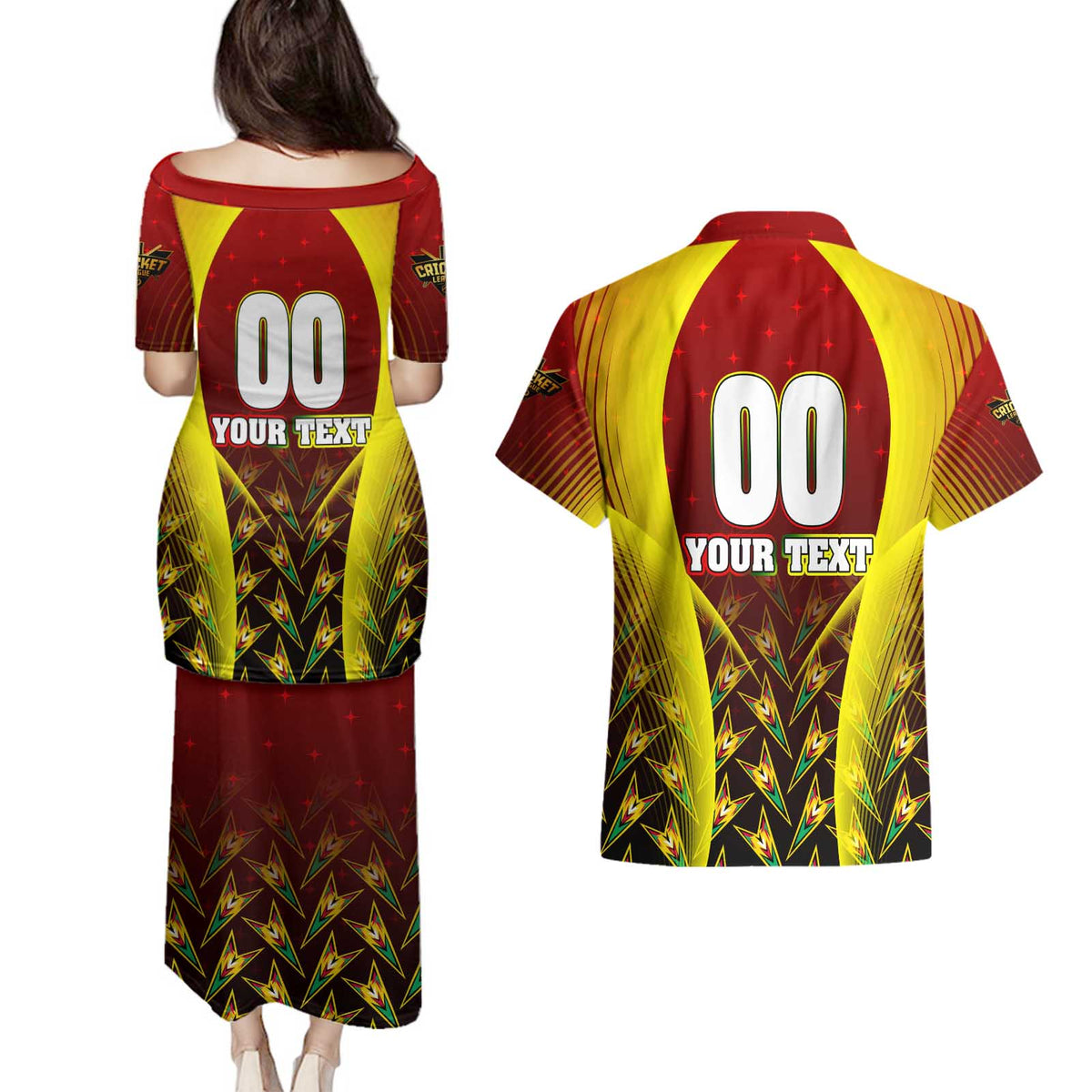 Personalised Guyana Cricket Amazon Warriors Couples Matching Puletasi and Hawaiian Shirt Unleashing the Power Battle Mode
