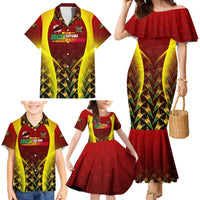 Personalised Guyana Cricket Amazon Warriors Family Matching Mermaid Dress and Hawaiian Shirt Unleashing the Power Battle Mode