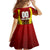 Personalised Guyana Cricket Amazon Warriors Family Matching Off The Shoulder Long Sleeve Dress and Hawaiian Shirt Unleashing the Power Battle Mode