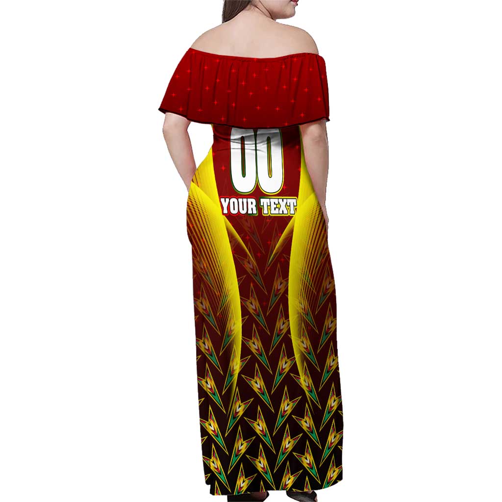 Personalised Guyana Cricket Amazon Warriors Family Matching Off Shoulder Maxi Dress and Hawaiian Shirt Unleashing the Power Battle Mode