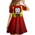 Personalised Guyana Cricket Amazon Warriors Family Matching Off Shoulder Short Dress and Hawaiian Shirt Unleashing the Power Battle Mode