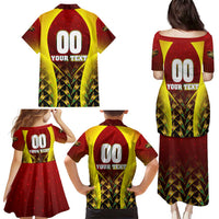 Personalised Guyana Cricket Amazon Warriors Family Matching Puletasi and Hawaiian Shirt Unleashing the Power Battle Mode
