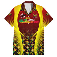 Personalised Guyana Cricket Amazon Warriors Family Matching Short Sleeve Bodycon Dress and Hawaiian Shirt Unleashing the Power Battle Mode