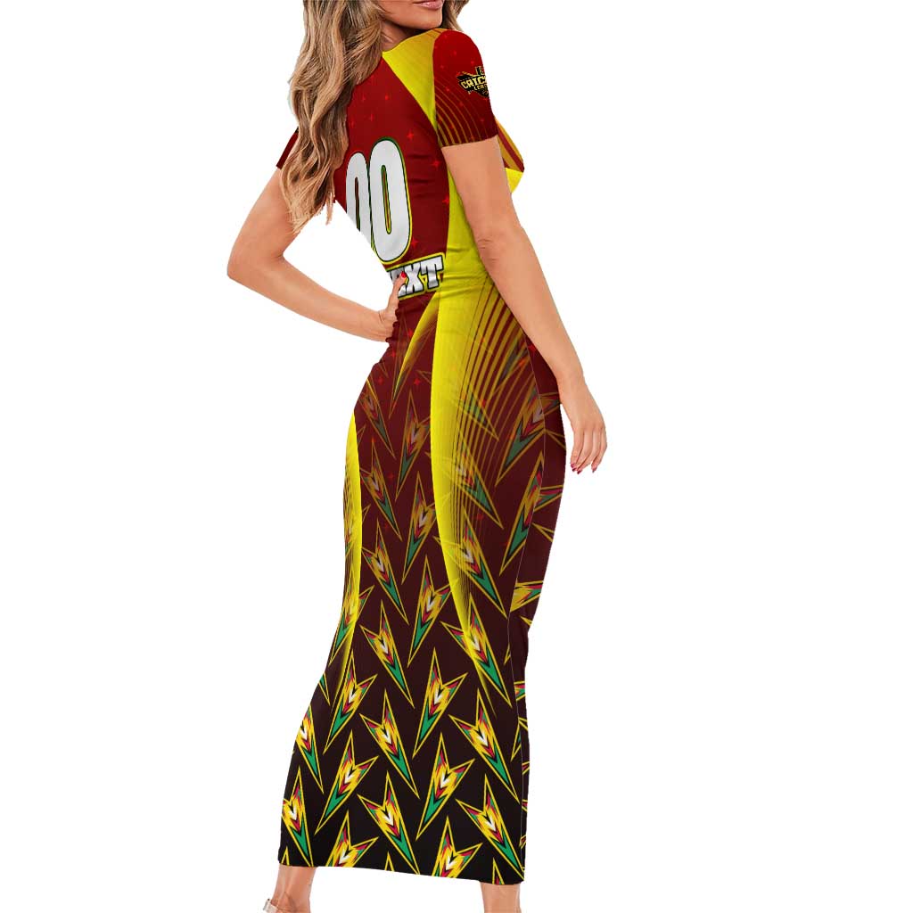 Personalised Guyana Cricket Amazon Warriors Family Matching Short Sleeve Bodycon Dress and Hawaiian Shirt Unleashing the Power Battle Mode