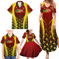 Personalised Guyana Cricket Amazon Warriors Family Matching Summer Maxi Dress and Hawaiian Shirt Unleashing the Power Battle Mode