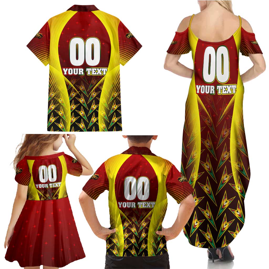 Personalised Guyana Cricket Amazon Warriors Family Matching Summer Maxi Dress and Hawaiian Shirt Unleashing the Power Battle Mode