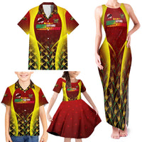 Personalised Guyana Cricket Amazon Warriors Family Matching Tank Maxi Dress and Hawaiian Shirt Unleashing the Power Battle Mode