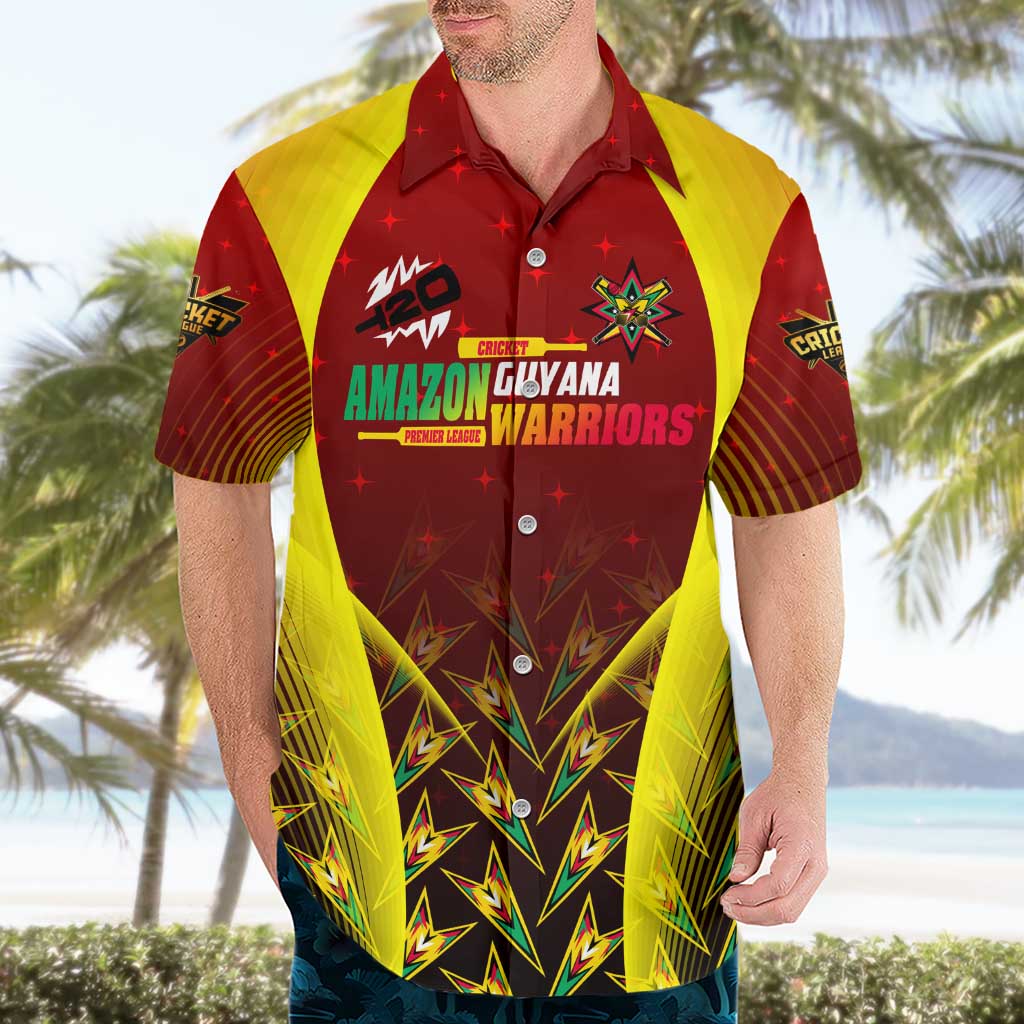 Personalised Guyana Cricket Amazon Warriors Hawaiian Shirt Unleashing the Power Battle Mode