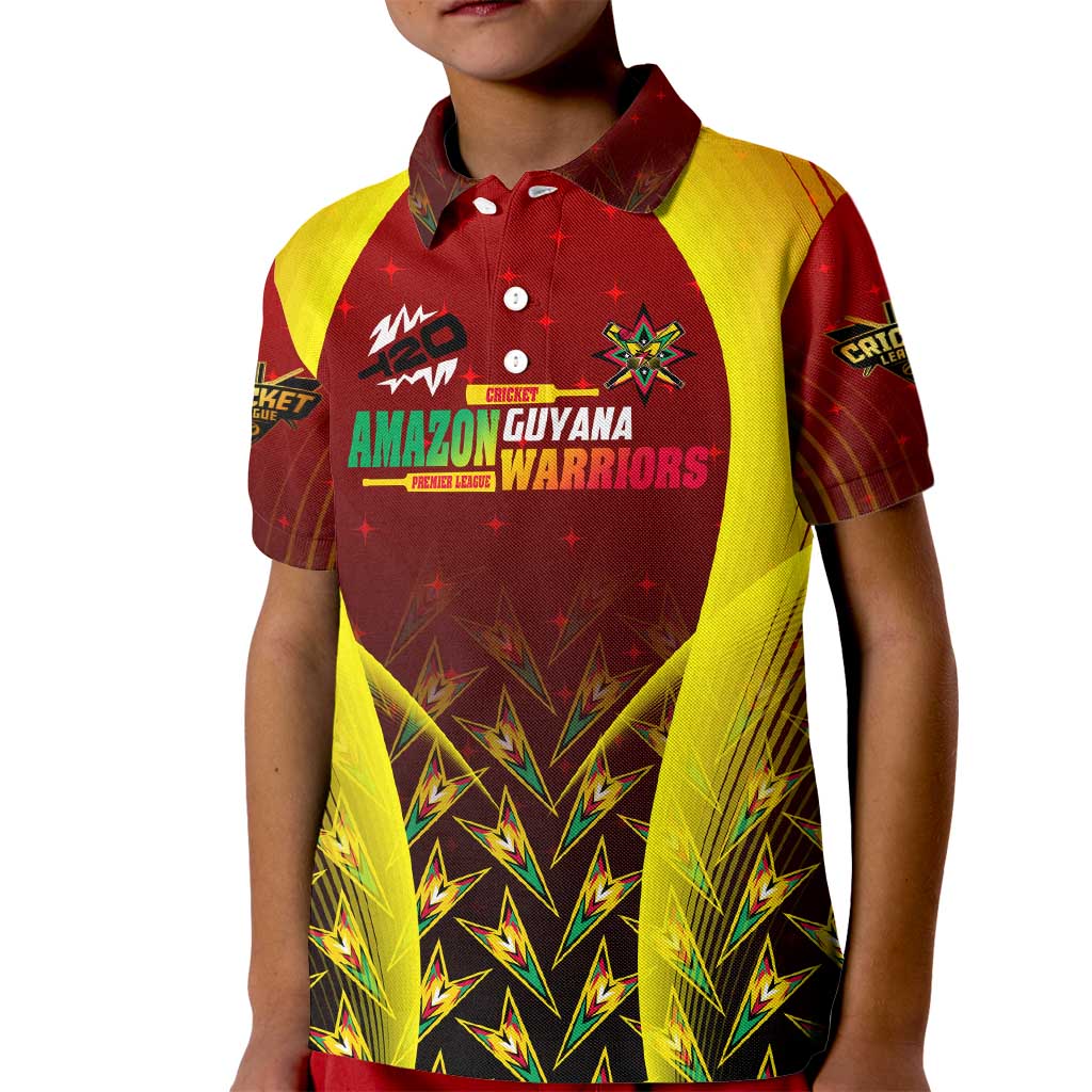 Personalised Guyana Cricket Amazon Warriors Kid Polo Shirt Unleashing the Power Battle Mode