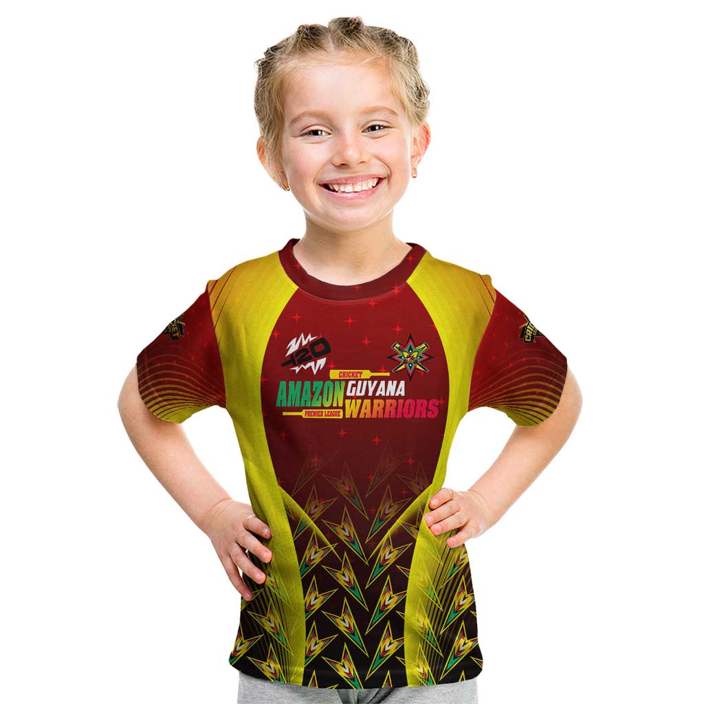 Personalised Guyana Cricket Amazon Warriors Kid T Shirt Unleashing the Power Battle Mode