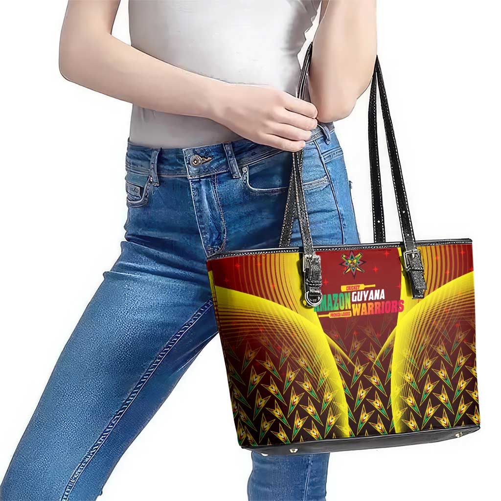 Guyana Cricket Amazon Warriors Leather Tote Bag Unleashing the Power Battle Mode
