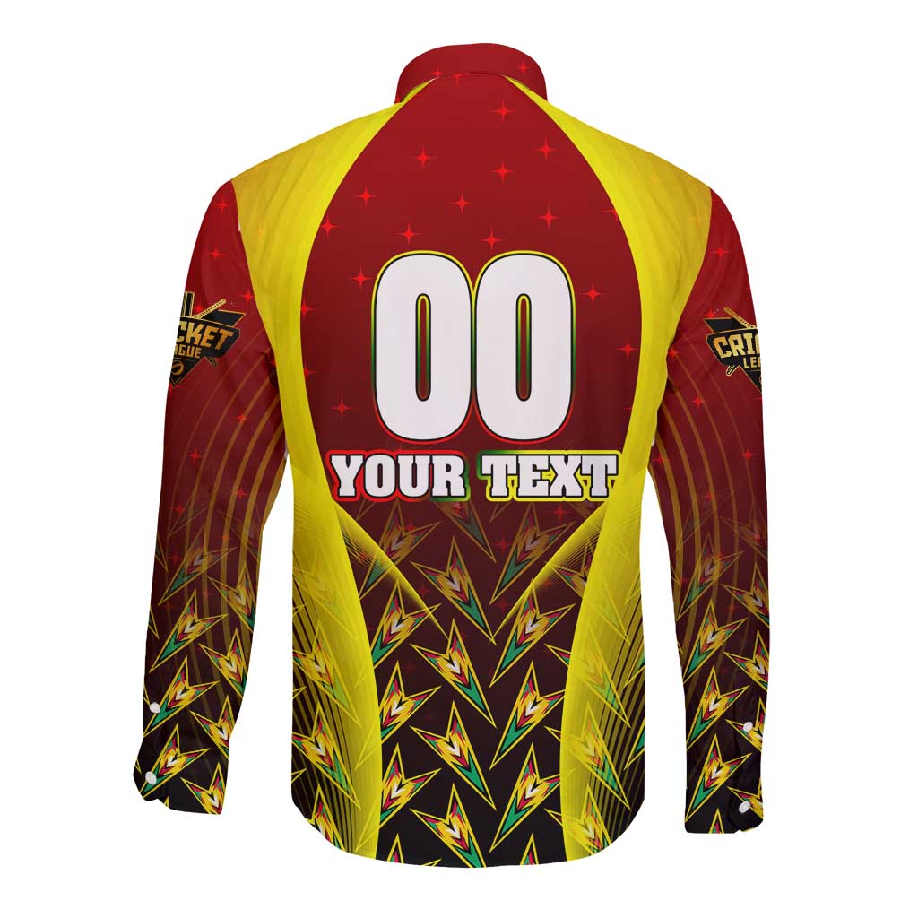 Personalised Guyana Cricket Amazon Warriors Long Sleeve Button Shirt Unleashing the Power Battle Mode