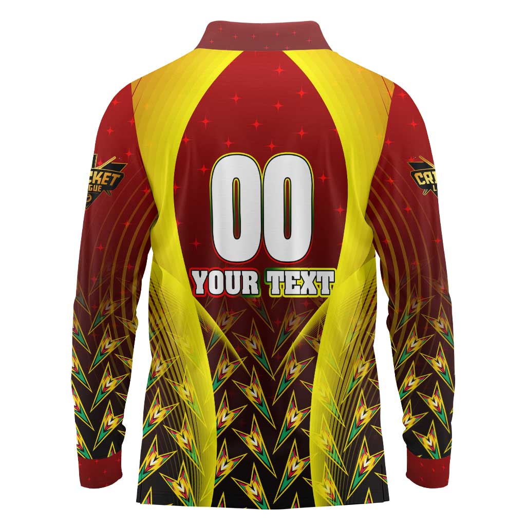 Personalised Guyana Cricket Amazon Warriors Long Sleeve Polo Shirt Unleashing the Power Battle Mode