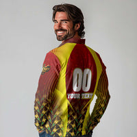 Personalised Guyana Cricket Amazon Warriors Long Sleeve Polo Shirt Unleashing the Power Battle Mode