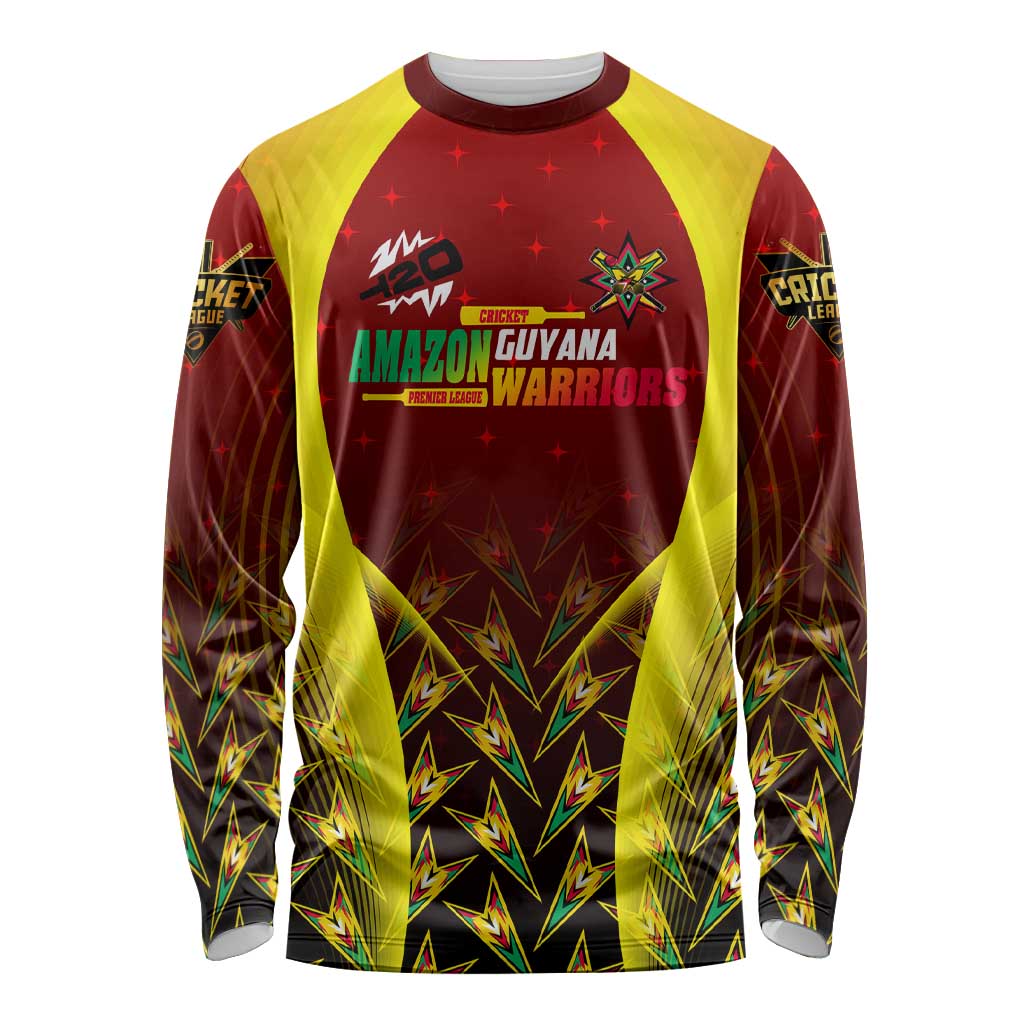 Personalised Guyana Cricket Amazon Warriors Long Sleeve Shirt Unleashing the Power Battle Mode