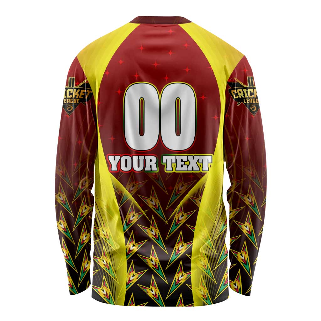 Personalised Guyana Cricket Amazon Warriors Long Sleeve Shirt Unleashing the Power Battle Mode