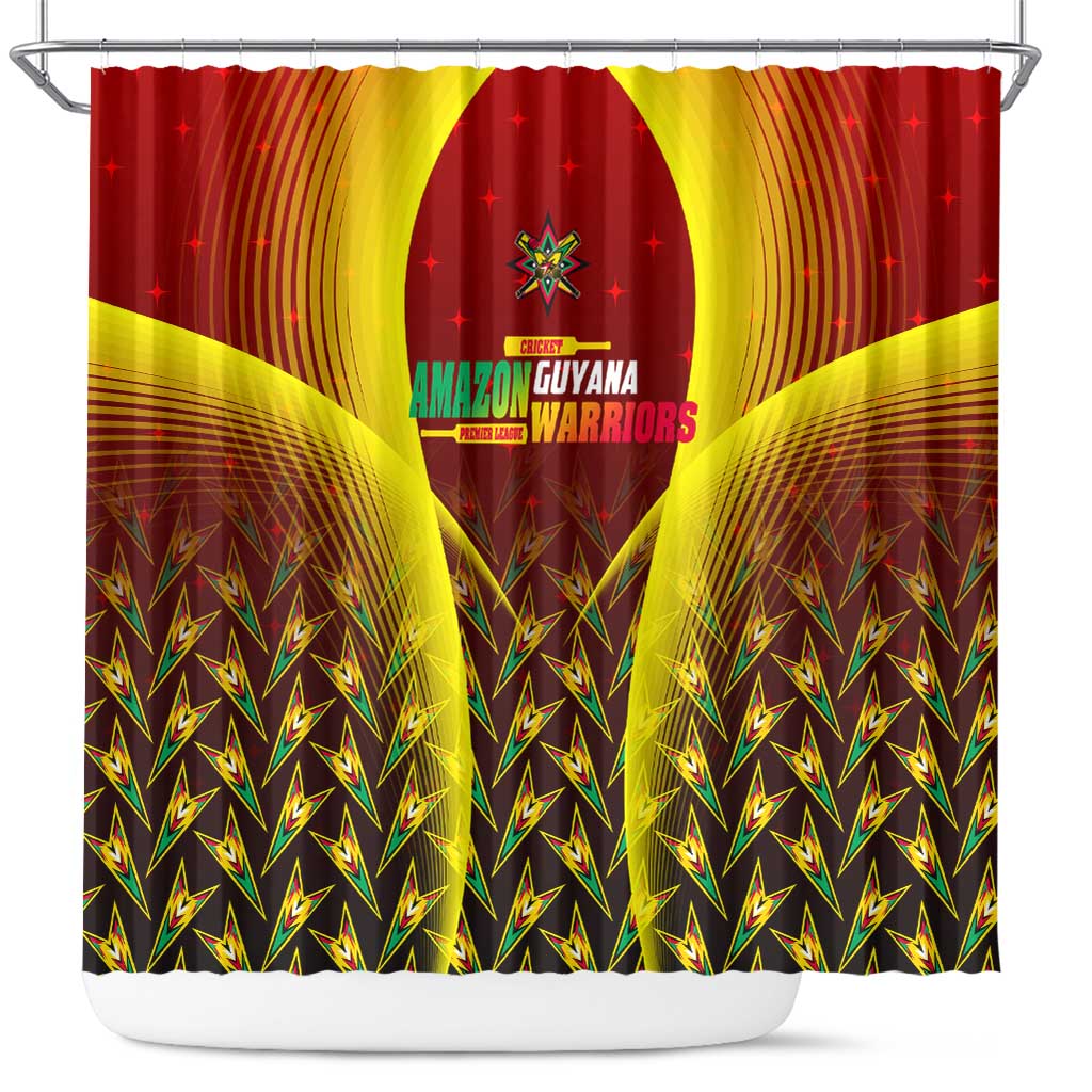 Guyana Cricket Amazon Warriors Shower Curtain Unleashing the Power Battle Mode