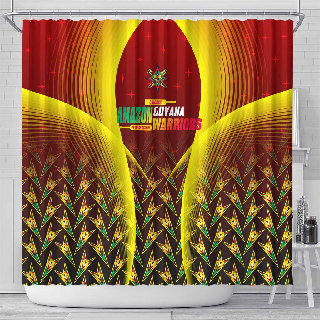 Guyana Cricket Amazon Warriors Shower Curtain Unleashing the Power Battle Mode