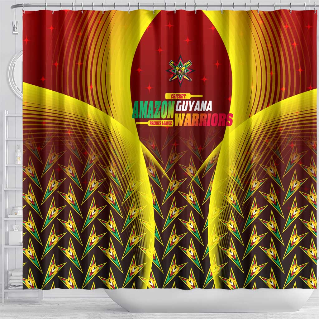 Guyana Cricket Amazon Warriors Shower Curtain Unleashing the Power Battle Mode