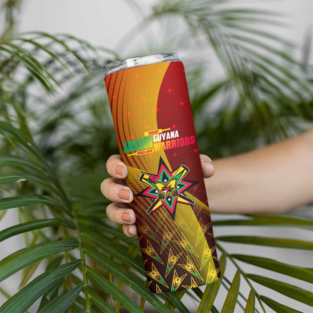 Guyana Cricket Amazon Warriors Skinny Tumbler Unleashing the Power Battle Mode