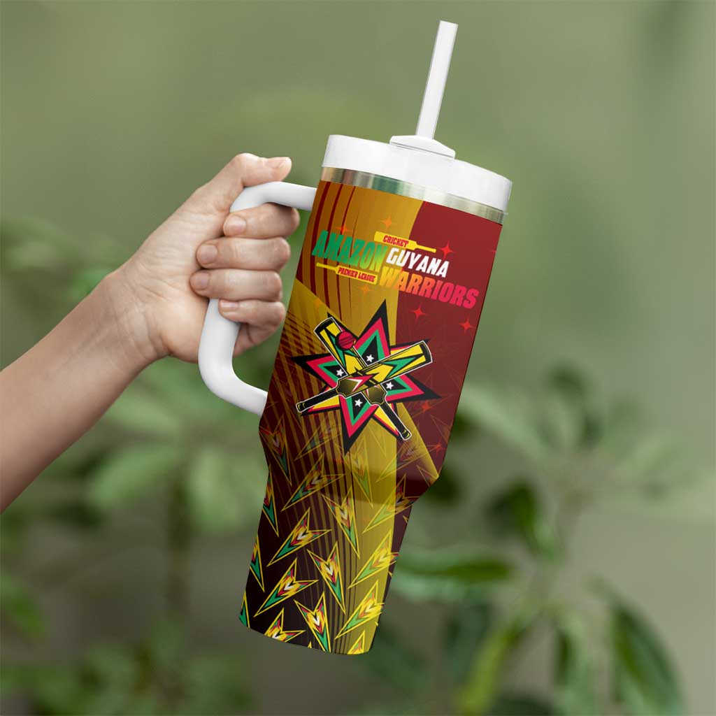 Guyana Cricket Amazon Warriors Tumbler With Handle Unleashing the Power Battle Mode