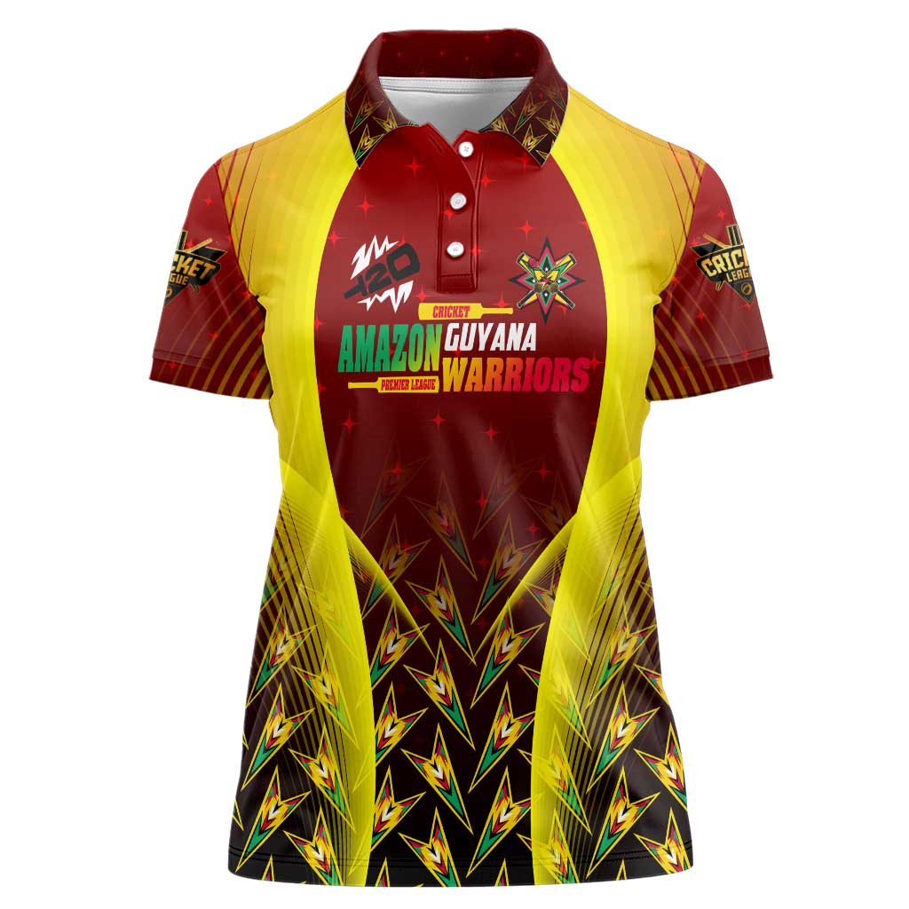 Personalised Guyana Cricket Amazon Warriors Women Polo Shirt Unleashing the Power Battle Mode