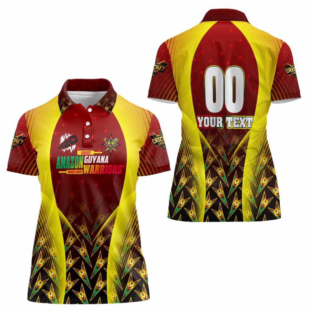 Personalised Guyana Cricket Amazon Warriors Women Polo Shirt Unleashing the Power Battle Mode