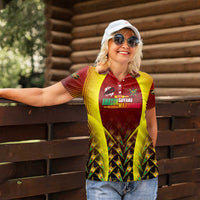 Personalised Guyana Cricket Amazon Warriors Women Polo Shirt Unleashing the Power Battle Mode