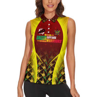 Personalised Guyana Cricket Amazon Warriors Women Sleeveless Polo Shirt Unleashing the Power Battle Mode