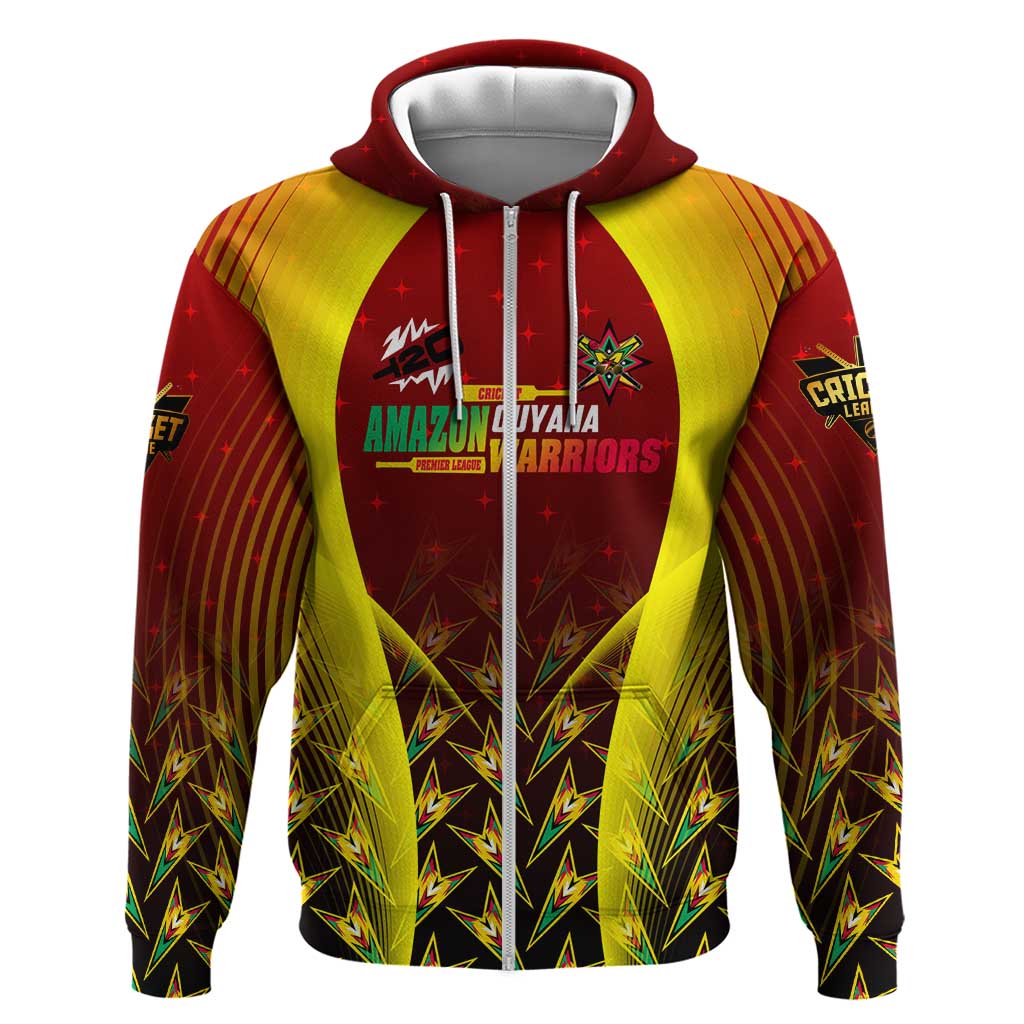 Personalised Guyana Cricket Amazon Warriors Zip Hoodie Unleashing the Power Battle Mode