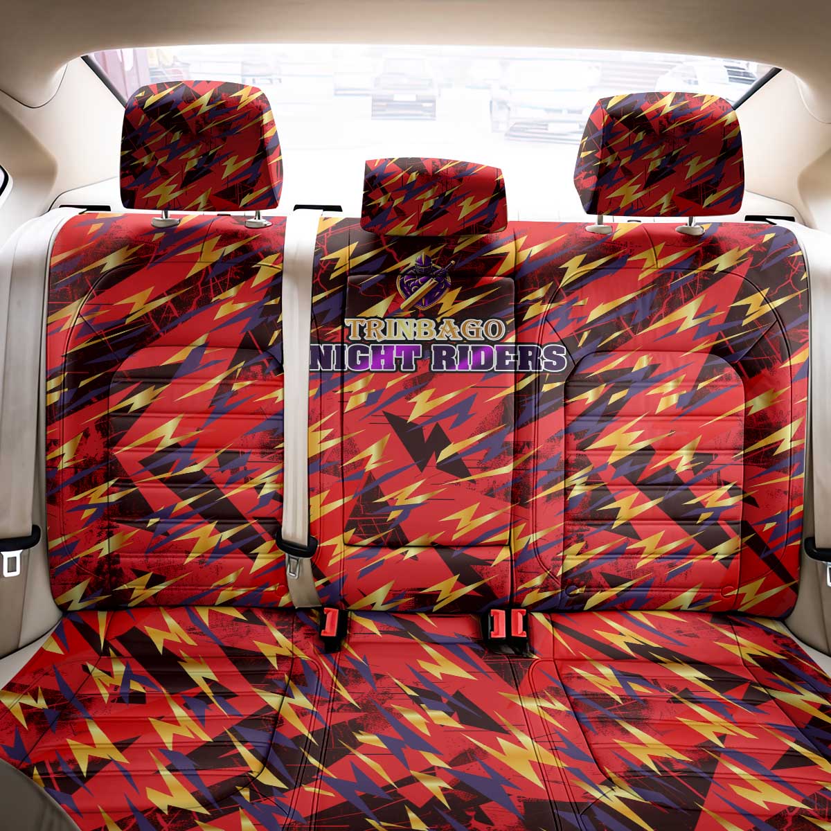 Trinidad and Tobago Cricket Knight Riders Back Car Seat Cover Trinbago’s Thunder Charge