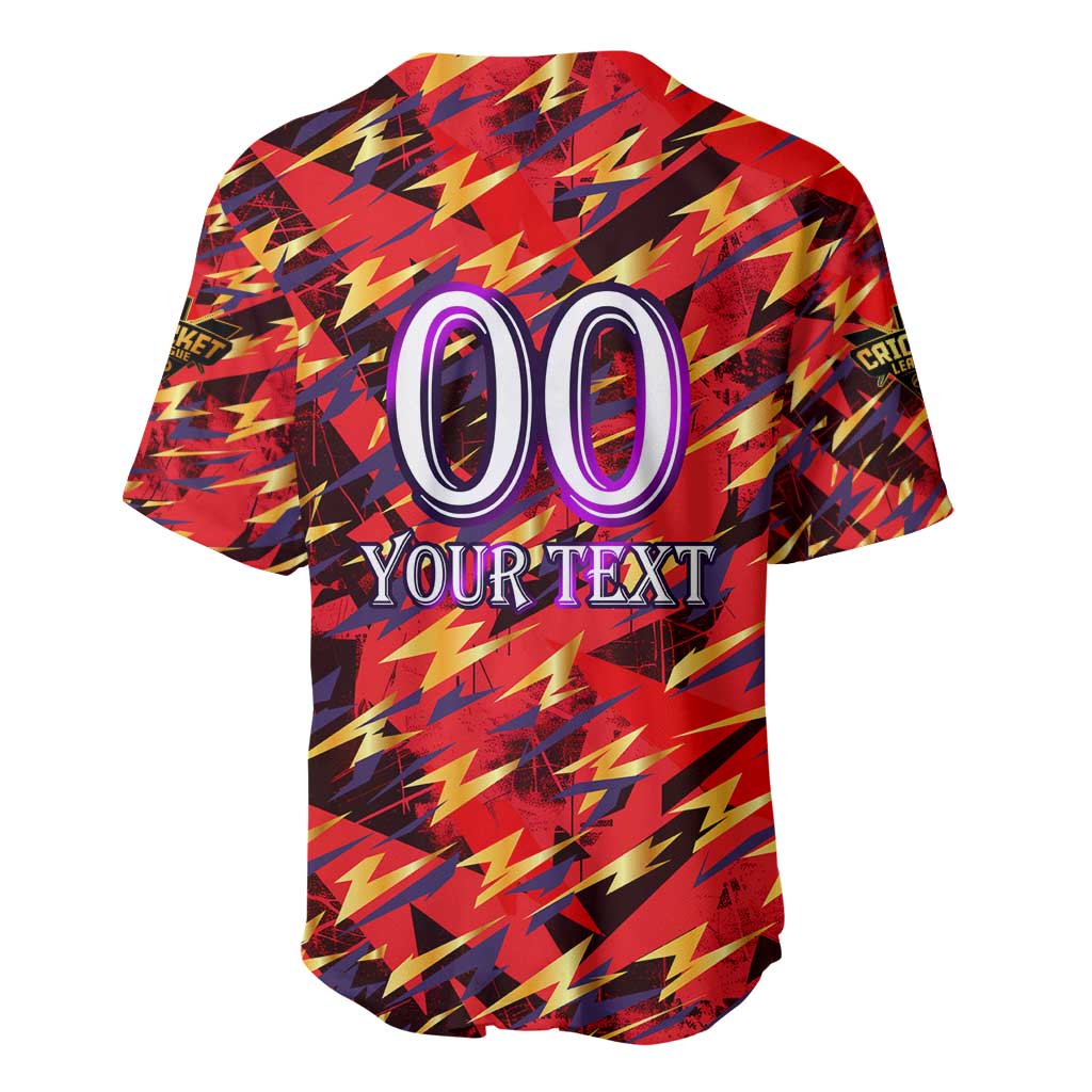 Personalised Trinidad and Tobago Cricket Knight Riders Baseball Jersey Trinbago’s Thunder Charge