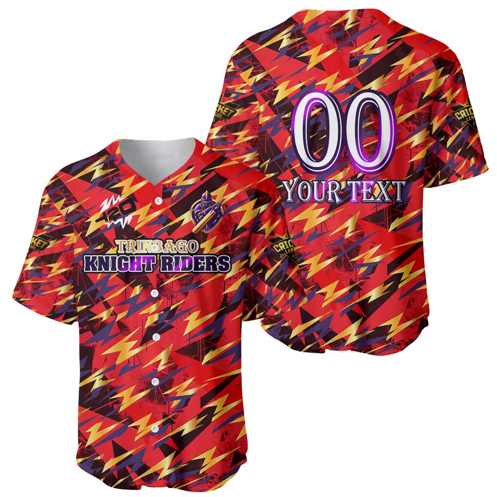 Personalised Trinidad and Tobago Cricket Knight Riders Baseball Jersey Trinbago’s Thunder Charge