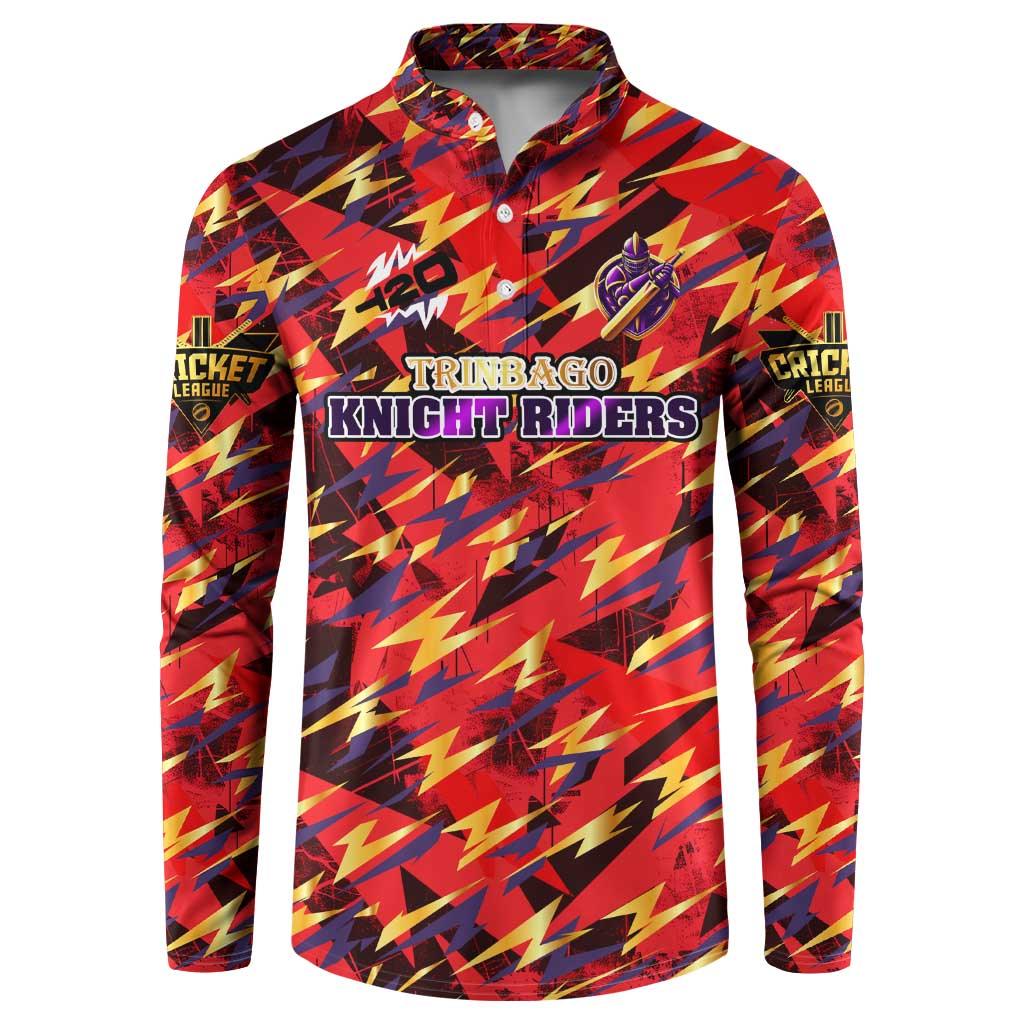 Personalised Trinidad and Tobago Cricket Knight Riders Button Sweatshirt Trinbago’s Thunder Charge