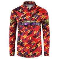 Personalised Trinidad and Tobago Cricket Knight Riders Button Sweatshirt Trinbago’s Thunder Charge
