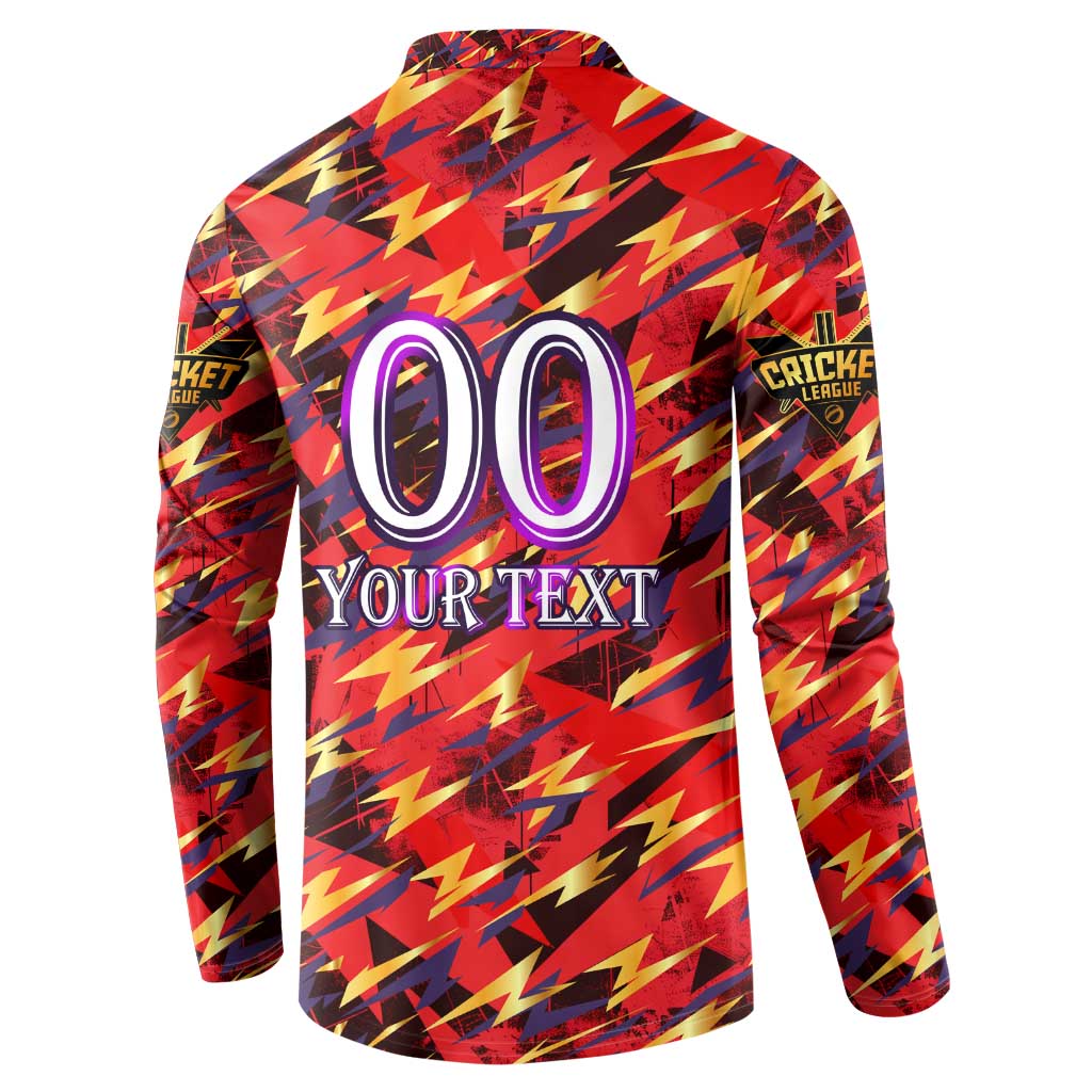 Personalised Trinidad and Tobago Cricket Knight Riders Button Sweatshirt Trinbago’s Thunder Charge