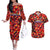 Personalised Trinidad and Tobago Cricket Knight Riders Couples Matching Off The Shoulder Long Sleeve Dress and Hawaiian Shirt Trinbago’s Thunder Charge