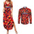 Personalised Trinidad and Tobago Cricket Knight Riders Couples Matching Summer Maxi Dress and Long Sleeve Button Shirt Trinbago’s Thunder Charge